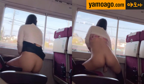 [한국야동] 기차여행 중에 딜도로 자위하는 일반인야동